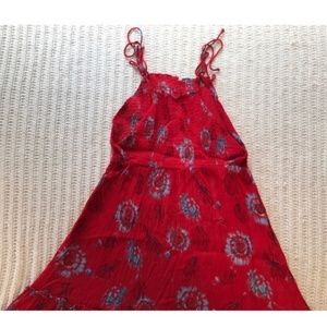 Red Floral Free People Maxi Dress